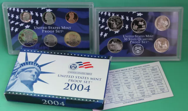 2004 S Annual 11 Coin Proof Set US Mint Coins Box COA Westward Journey