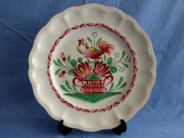 Assiette Creuse Les Islettes - Décor Coq Et Fleur - Ancienne - Céramique