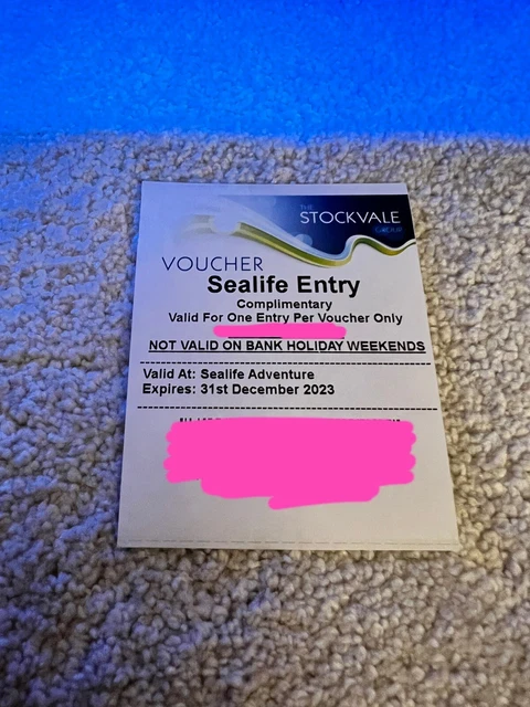 x1 Sea Life ADVENTURE - Ticket - ANYTIME - Southend-On-Sea