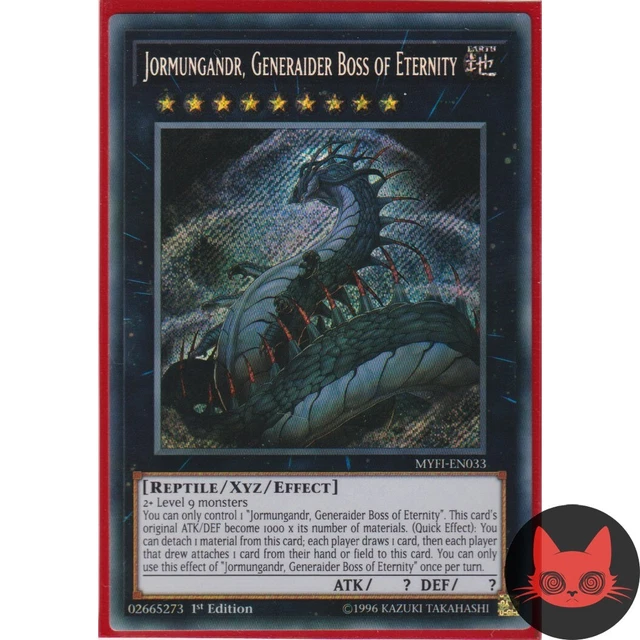 YUGIOH JORMUNGANDR, GENERAIDER Boss of Eternity MYFI-EN033 Secret Rare 1st  Ed NM 2.40 - PicClick UK