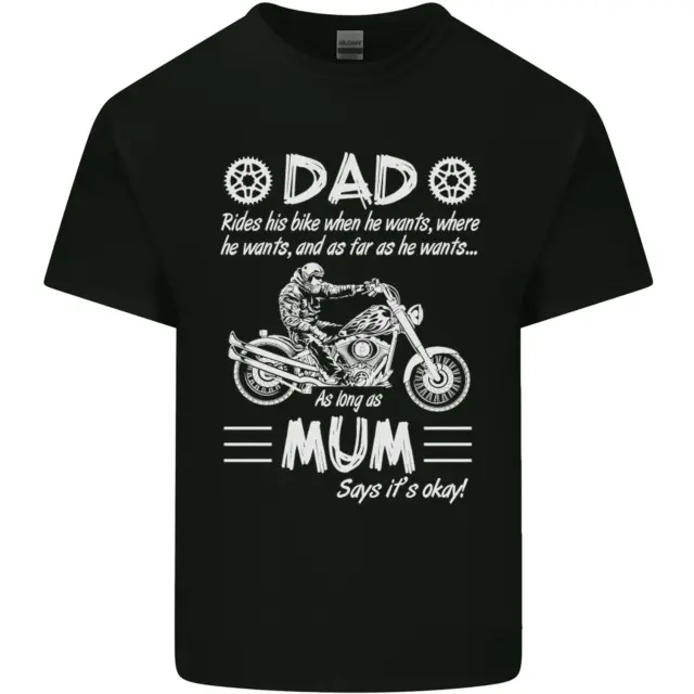 T-shirt top da moto papà mum biker moto divertente da uomo cotone divertente