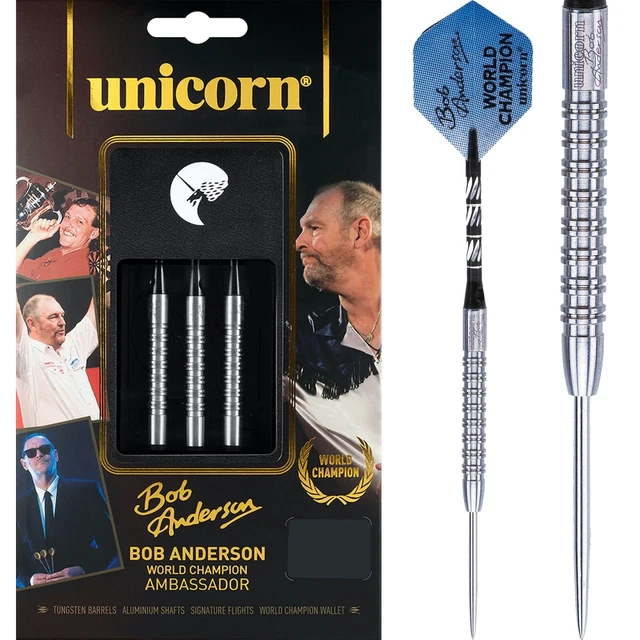 激レア！美品！unicorn 鏡面加工　Bob Anderson 20g Unicorn World Champion Bob Anderson Steeldarts - 24g