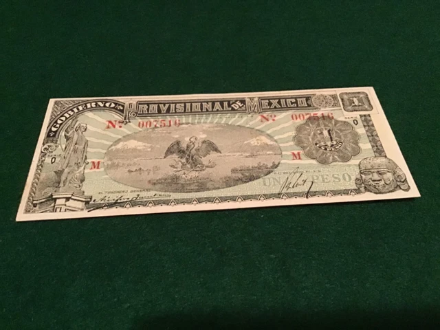 Gobierno Provisional De Mexico 1 Peso 1916 Unc.