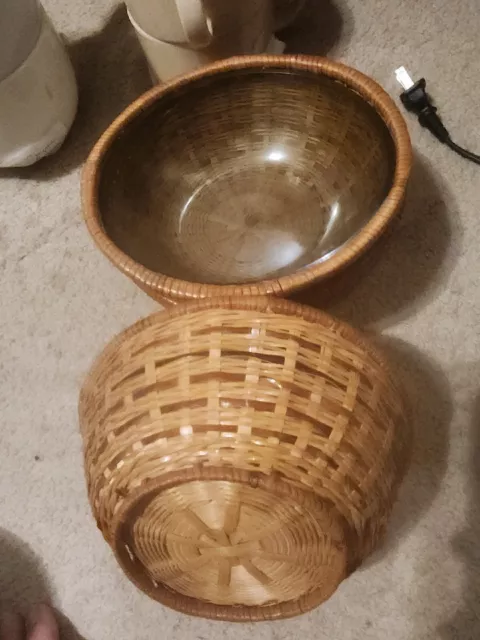Handwoven Wicker Bowls From Japan Plastic Inside The Bamboo