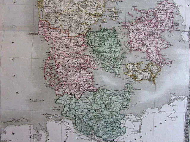 Denmark by itself 1831 by Teesdale Dower lovely antique map 3