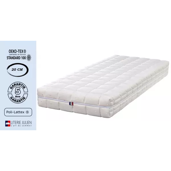 Matelas 20 cm Souple - Déhoussable Housse Lavable - Noyau Poli Lattex HR Dernièr