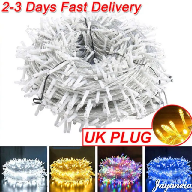 Mains Plug In Fairy String Lights 10-100M LED Xmas Party Garden Wedding Outdoor