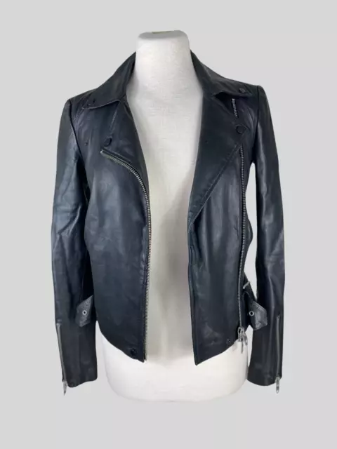 All Saints black 100% leather jacket size UK4/US0