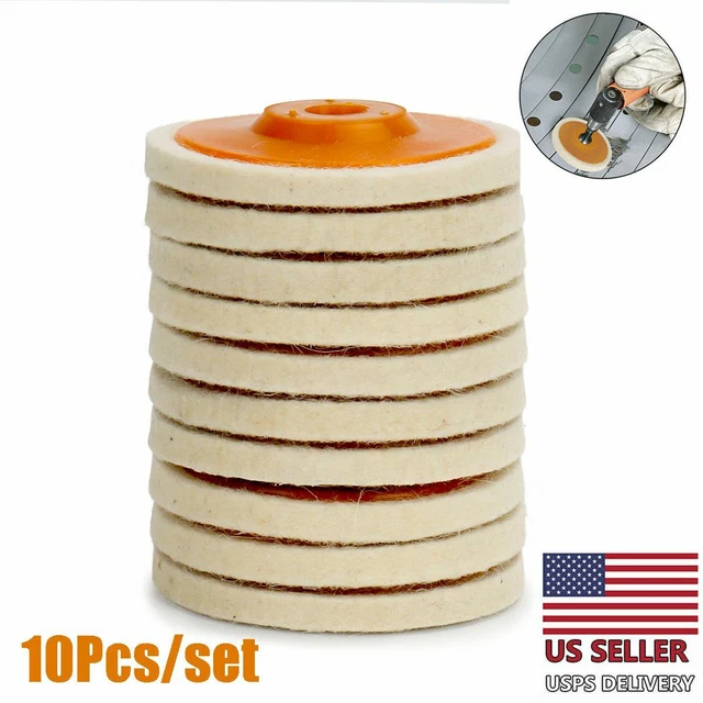 10Pcs 100mm 4 Inch Wool Buffing Angle Grinder Wheel Felt Polishing Disc Pad Set