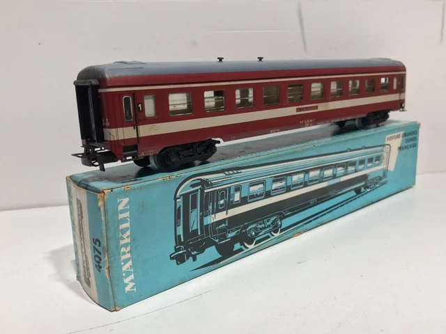 Rail Rtain MARKLIN 4075 HO 3 Rail SNCF D Train First Class Coach Boxed £89.99 ...
