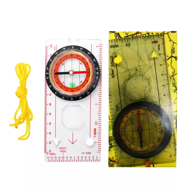 Professional Portable Magnifying Compass Ruler Scale Scout Hiking Camping