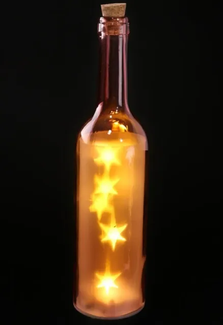 Flasche Stern pink Sterne LED Beleuchtung Lichtobjekt Lampe Leuchte Deko