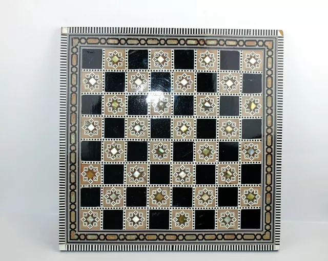 Egyptian Handmade Chess Board ,Handcraft Inlaid Mother of Pearl 16 Inch