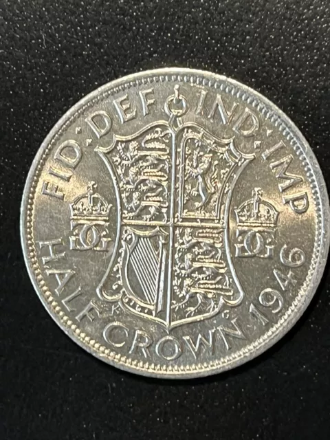 . 500 Silver 1946 Half Crown, George VI . Beautiful Coin.
