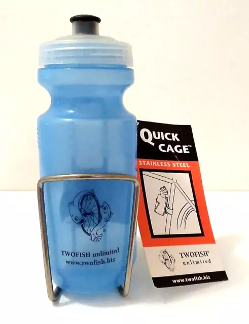 TWOFISH Quick Cage Stainless Steel with Water Bottle Bicycle Kids Adults New HTF