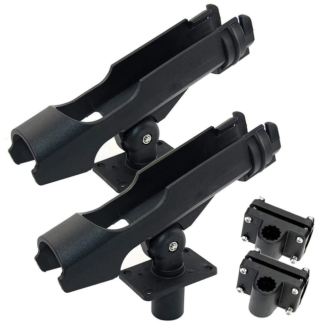 Power Lock Rod Holder with 2 Side Mounts Adjustable Boat Fishing Rod Racks