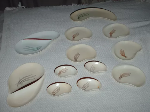 carlton ware windswept  5 dishes & 2 hors d`oevres dishes & kidney shaped dishes