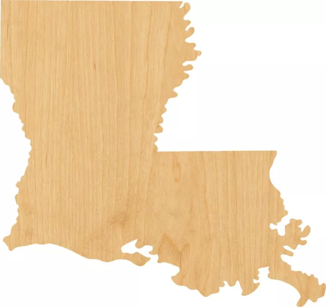 Louisiana Laser Cut Out Wood Shape Craft Supply - Woodcraft Cutout