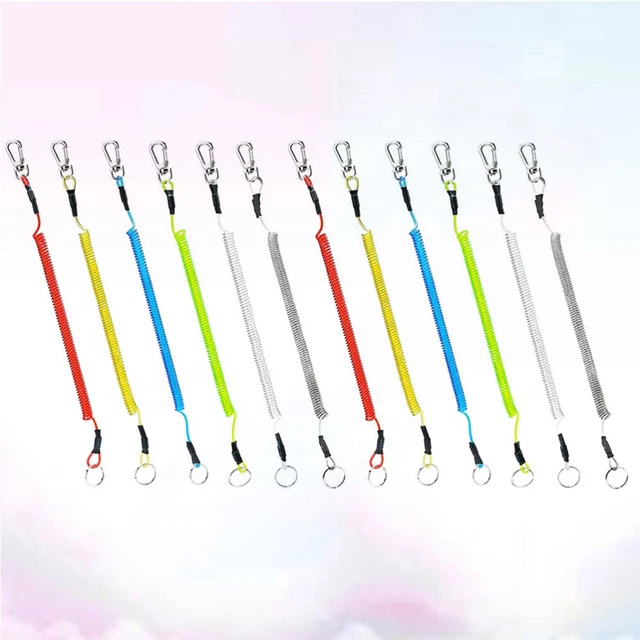 12 pz cordino strumento da pesca con tether arrotolato spirale retrattile