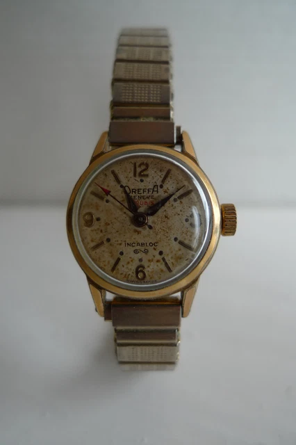 Montre Mécanique Femme DREFFA Genève 21 Rubis Swiss Made - Bracelet Acier Vintage