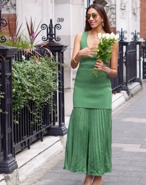 green emerald velvet dress Green Ribbed Sweater Dress main image 0
