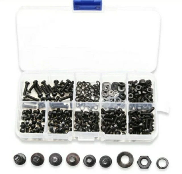 Kit300pz viti M3 dadi bulloni esagonali rondelle piatte elastiche per PC laptop