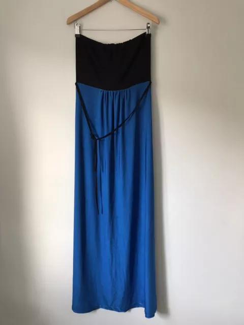 Maxi abito da donna blu senza spalline taglia 12