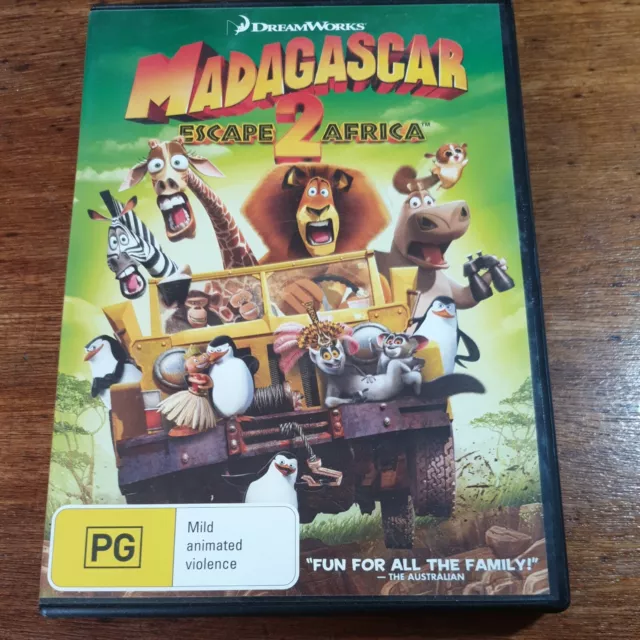 Madagascar 2 ESCAPE 2 AFRICA DVD R4 LIKE NEW FREE POST