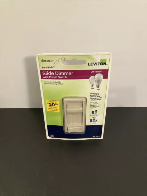 Leviton SureSlide R61-06674-POI Decora Universal Dimmer Slide Single Pole Ivory