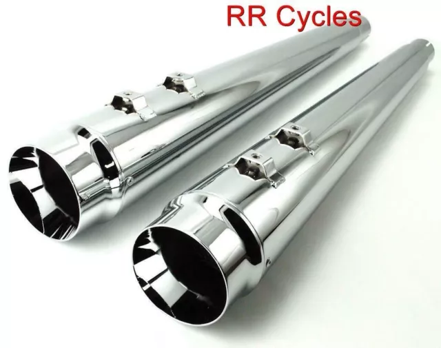 Chrome DNA Megaphone Slip Ons Mufflers Exhaust Harley Touring 95-16 Street Glide