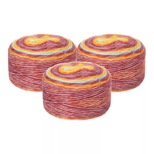 Yarn for Crocheting and Knitting Cotton Crochet 3 Pack-Mixed Orange+White+Black