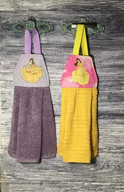 Hanging Fingertip Powder Bathroom Towel Belle in Yellow Ballroom Gown Disney