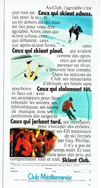 1971 Advertising Club Méditerranée Advertising 0623 Those Who Ski Shots