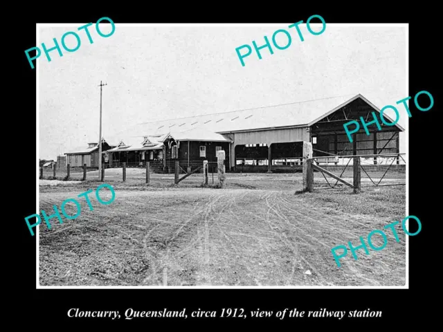 OLD LARGE HISTORIC PHOTO OF CLONCURRY QLD VIEW OF THE RAILWAY STATION c1912