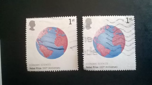 2 ERROR/VARIETY RED SHIFT HIGHER 1st Class SG2233 2002 GLOBE NOBEL PEACE STAMPS 2