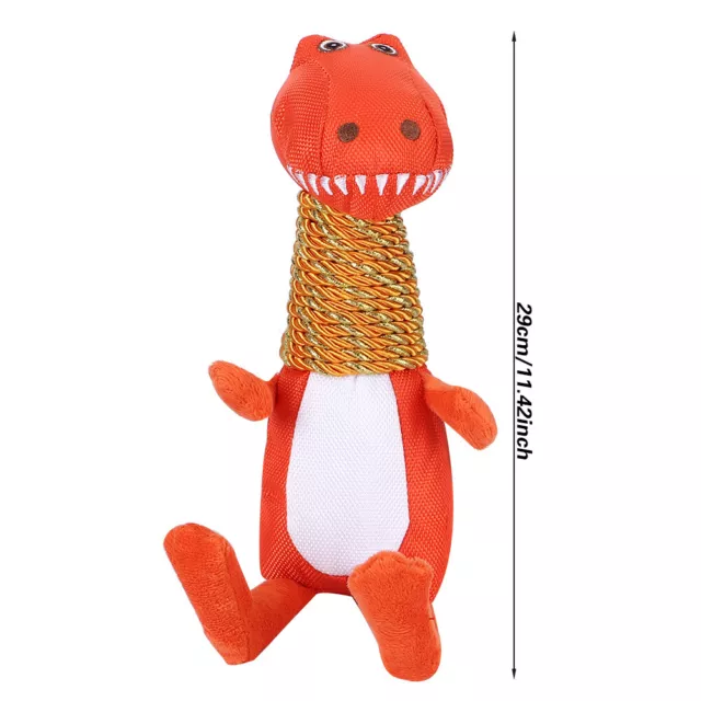 (Naranja) Mai Gifts juguete de limpieza dental para perro juguete en forma de dinosaurio perro juguete rojo