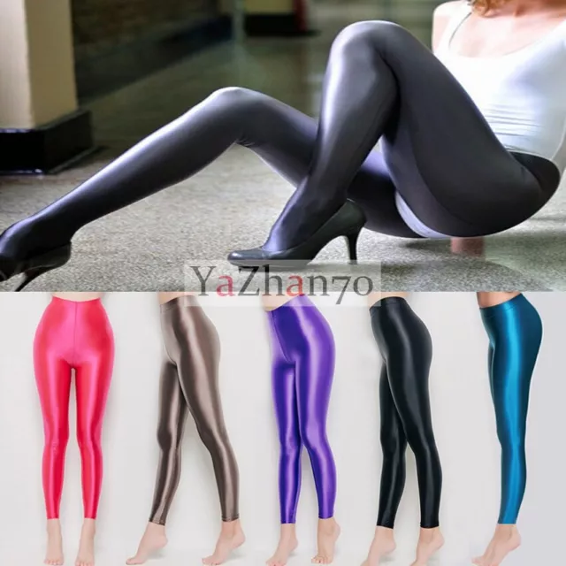 LEOHEX NYLON LEGGINGS Sexy Stockings Satin Glossy Opaque Shiny