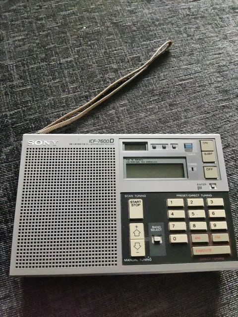 Sony ICF-7600D LM/MW/SW/FM Receiver Vintage Radio Japan As-Is Missing Batts Cap
