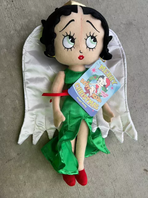 NWT Angel Betty Boop 15" Plush Doll Sugar Loaf Merry Christmas Green Wings RARE