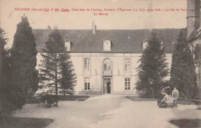 CPA 51 SEZANNE (Marne) La Mairie Chef lieu de Canton Arrond d'Epernay 4954 Hab