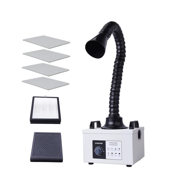 KNOKOO Laser Solder Fume Extractor 100W Strong Suction 3 Stage Filter, FES150...