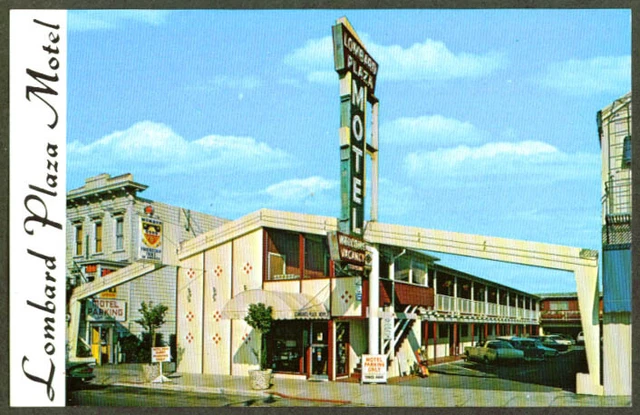 Lombard Plaza Motel San Francisco CA postcard 1960s