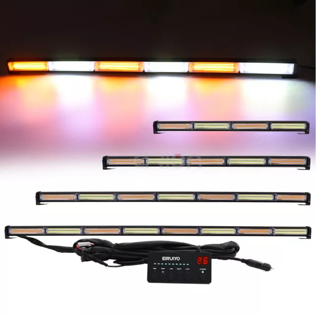 41" 46" COB LED Strobe Emergency Warning Light Bar Traffic Advisor Amber/White