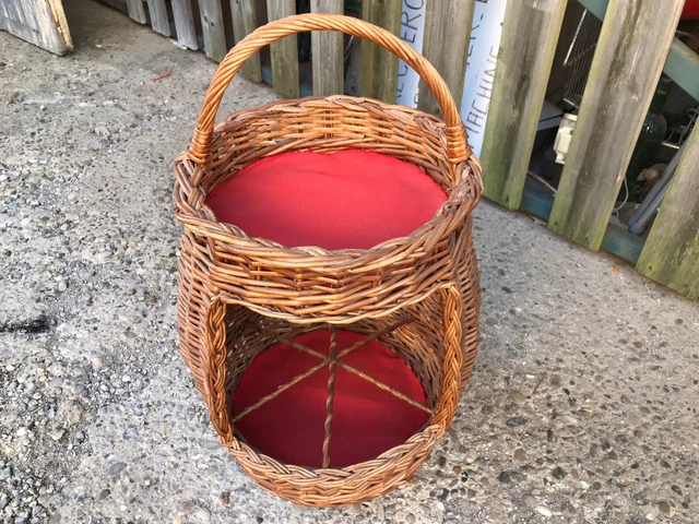 ANCIEN SERVITEUR / porte bouteille en osier, J. Descombins Mercurey