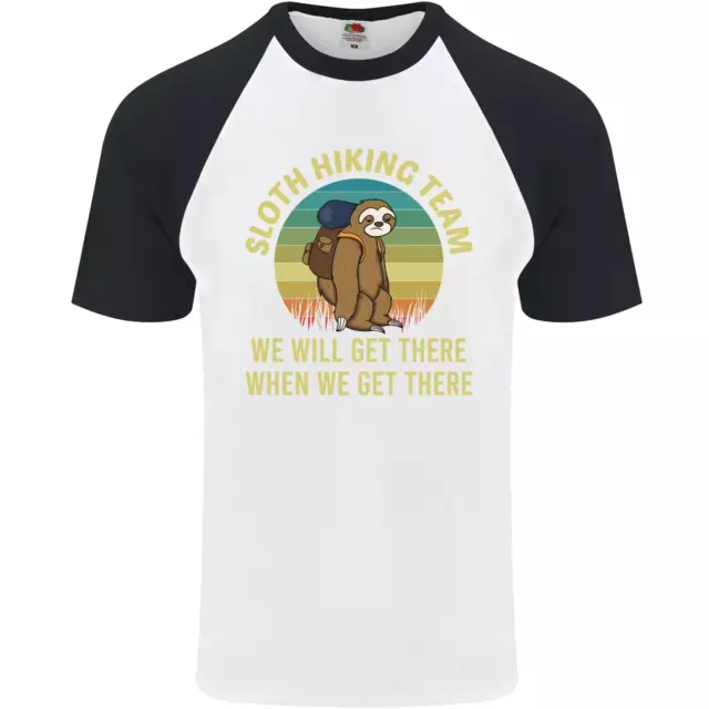 Sloth Hiking Team Funny Trekking Walking Mens S/S Baseball T-Shirt