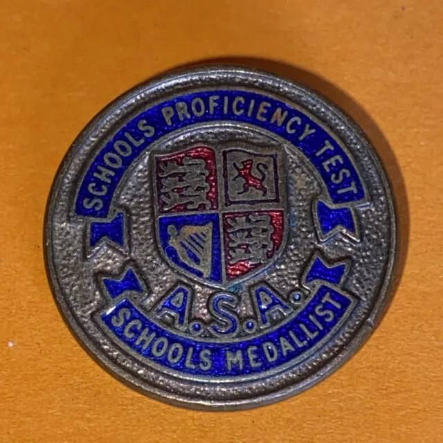 Schools Proficiency Test Schools Medalist Vintage Enamel Lapel Badge