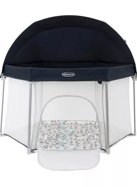 GRACO EVERGO BABY Playpen Lightweight Foldable Large Canopy Round Zipper Door 53.99 PicClick UK