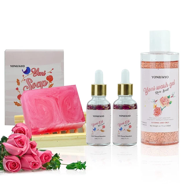 Juego de aceite esencial y jabón Yoni para mujer Yoni Wash & Yoni, barra de jabón Yoni de 5,29 oz,