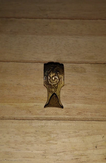 Vintage antique brass victorian crown molding picture frame hanger hook Eastlake