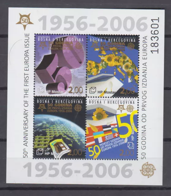 Bosnia Herzegovina Mostar 2005 Europa 50Th Minature Sheet Mint Never Hinged